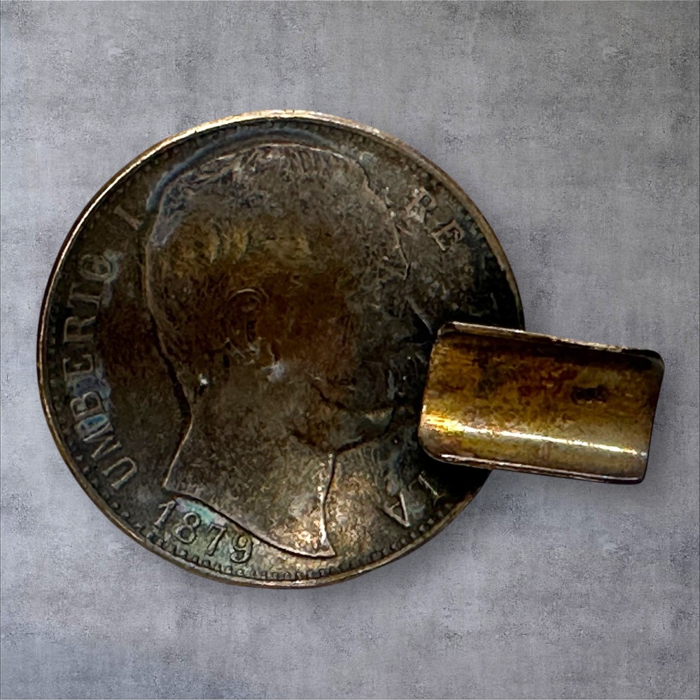 Antique 1879 Umberto‎ I Italy 5 Lire Repurposed Silver Coin Ashtray